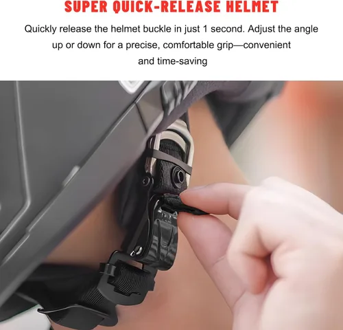 Miniatura 5 de Sun Walker Kit de hebilla de liberación rápida para casco, bloqueo de tracción para casco de motocicleta para correa de barbilla de hasta 1 pulgada