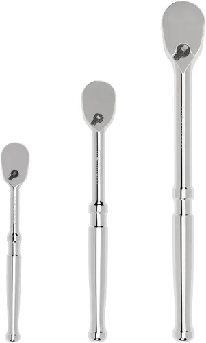 Miniatura 8 de TEKTON Juego de trinquetes de liberación rápida con mango de agarre cómodo de cuadradillo de 1/4, 3/8, 1/2 pulgadas, 3 piezas