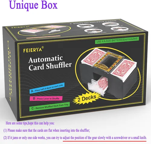 Miniatura 5 de FEIERYA Automatic Card Shuffler 2/1/4/6 Deck,Battery-Operated Electric UNO Poker Shuffler,Playing Card Shuffler for Home Card Game,Travel