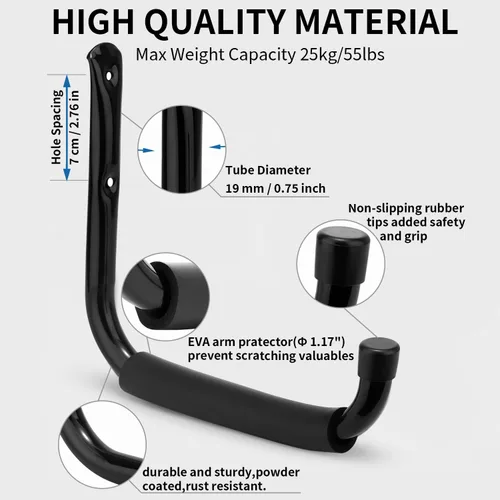 Miniatura 5 de Ganchos de almacenamiento de garaje y jardín, colgador de brazo jumbo resistente, ganchos de escalera de 9.5 pulgadas para sillas plegables