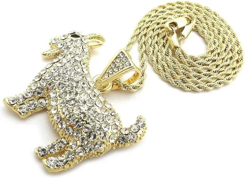 Miniatura 4 de CAJA COLGANTE DE CABRA HIP HOP HELIZADA PARA HOMBRES, CUERDA Y COLLAR DE CADENA CUBANA