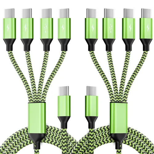 Miniatura 14 de Cable divisor USB C multi carga para múltiples dispositivos, cable de carga rápido 4 en 1, cable de carga de teléfono USB C trenzado con 4