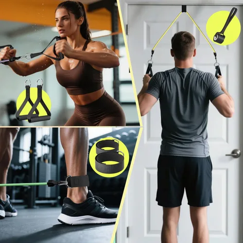 Miniatura 3 de WHATAFIT Bandas de resistencia, bandas de ejercicio, bandas de resistencia para entrenamiento, bandas de entrenamiento con asas para hombres y Azul