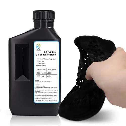 YOUSU Resina de impresora 3D flexible y resistente (Shore 80A), goma suave/TPU como resina de impresión 3D, resina de fotopolímero de curado UV