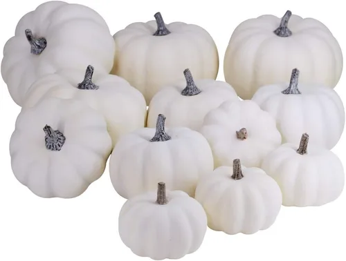 Miniatura 12 de 12 calabazas artificiales de otoño pequeñas, calabazas artificiales de color rosa sintético, calabazas decorativas de espuma para regalos, bodas