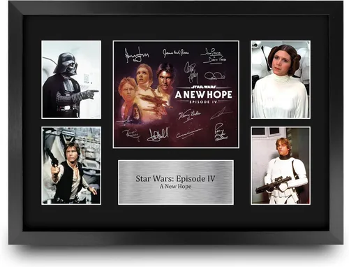 Miniatura 14 de HWC Trading Star Wars Episodio 1 La Amenaza Fantasma Regalos Presentación Impresa Autografiada Montaje para Fans de Recuerdos de Películas - 16" x