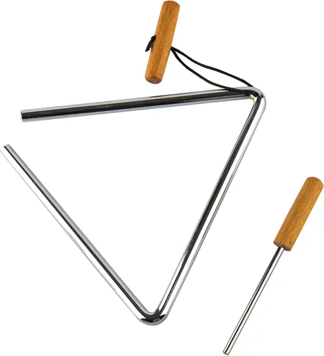 Miniatura 8 de Musfunny Triángulo de percusión de mano con Striker, instrumento musical de triángulos de acero ritmo (5 pulgadas)