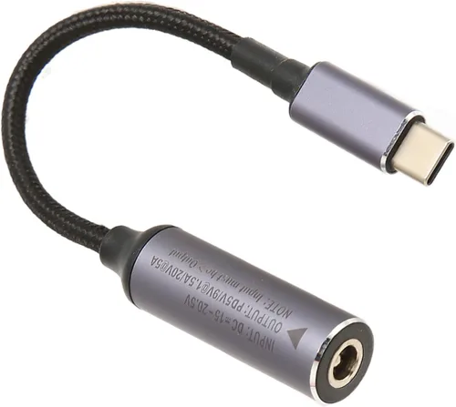 Miniatura 6 de Cable de alimentación CC de 0.217 x 0.098 in a USB C, entrada a USB C macho cable de carga de alimentación, con identificación automática