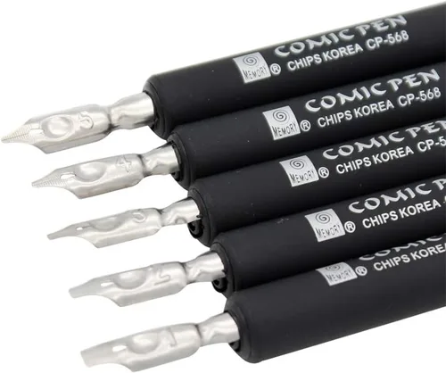 Miniatura 5 de Hillento Juego de bolígrafos de caligrafía, 5 soportes de plástico para bolígrafos de caligrafía gótica, con 10 puntas, ideal para cómic/caligrafía