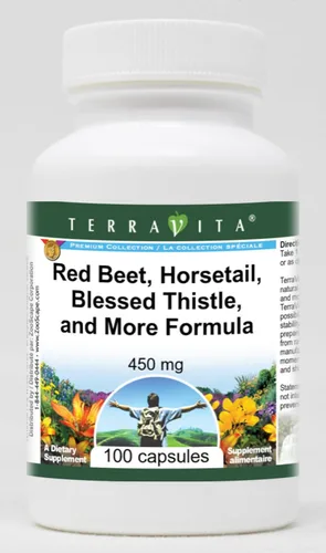 Fórmula de remolacha roja, cola de caballo, cardo bendito y más - 450 mg (100 cápsulas, ZIN: 512555) - Paquete de 3