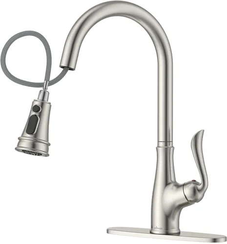 Miniatura 9 de APPASO Grifo de cocina de bronce con dispensador de jabón, grifo de fregadero de bronce frotado con aceite para cocina, grifo de fregadero de cocina