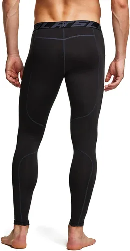 Miniatura 5 de TSLA - Paquete de 1 o 2 pantalones térmicos de compresión para hombre, leggings deportivos y mallas para correr pantalones para usar como primera