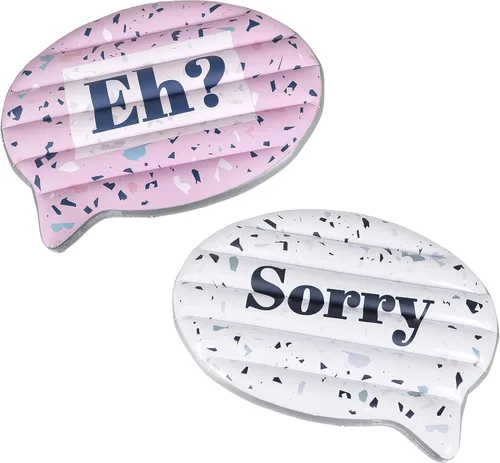 FLOAT-EH Flotador de piscina de burbujas canadiense para adultos, flotador de doble cara, con "Eh?" y "Sorry", flotadores inspirados en el norte