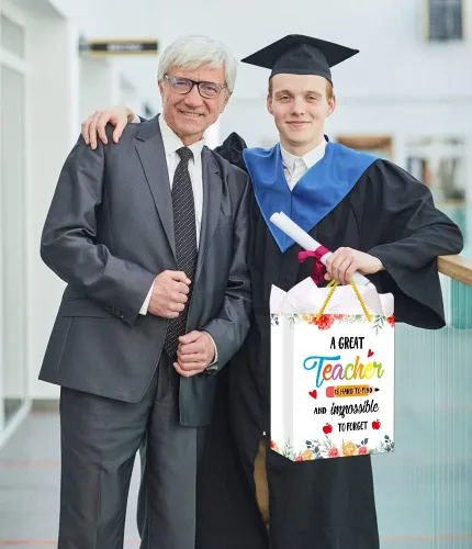 Miniatura 2 de FaCraft Bolsas de regalo de agradecimiento para profesores con papel de seda, bolsa de regalo para profesores de flores de agradecimiento