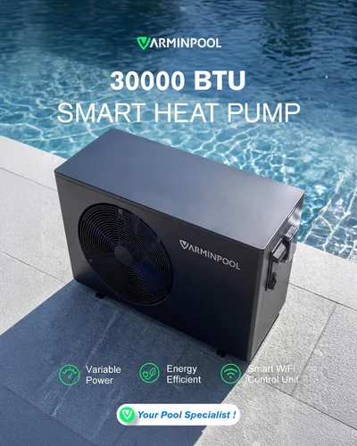 Miniatura 9 de Bombas de calor para piscina, bomba de calor de piscina de 30,000 BTU para piscinas sobre el suelo de hasta 8000 galones, control WiFi