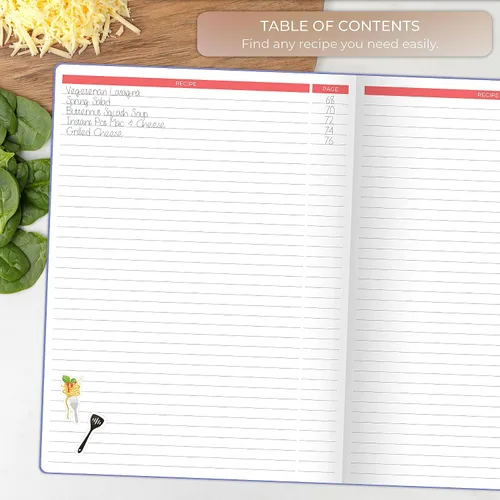 Miniatura 5 de Clever Fox Libro de recetas – Haz tu propio libro de cocina familiar – Organizador de cuaderno de recetas en blanco – Diario de cocina vacío