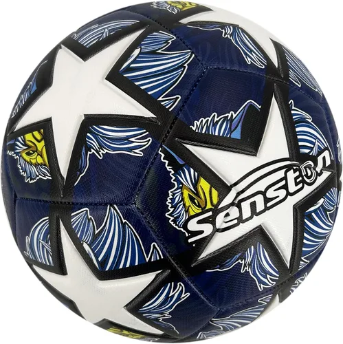 Miniatura 5 de Senston Balón de fútbol talla 3 y talla 4 y talla 5 para niños y adultos, balón de fútbol oficial para partidos y entrenamiento con bomba Azul marino