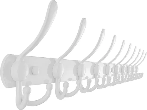 Miniatura 45 de Dseap - Perchero para pared, 5 ganchos triples, resistente, acero inoxidable, riel de gancho de metal para abrigos, sombreros, toallas, bolsos