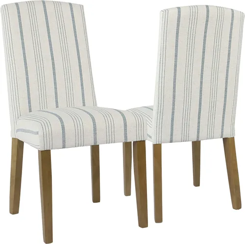 Miniatura 19 de Homepop Silla de comedor con detalle festoneado, sillas de comedor Parsons tapizadas, muebles decorativos para el hogar, tejido texturizado crema