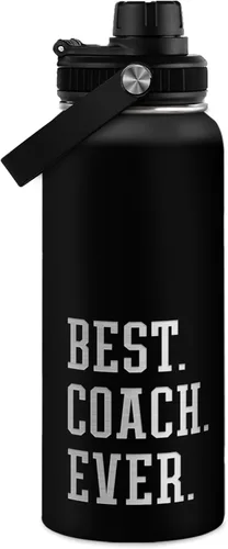 Miniatura 12 de Botella de agua de béisbol – Botellas deportivas aisladas de acero inoxidable de 32 onzas con tapa – Hombres amantes del béisbol jugador aficionado