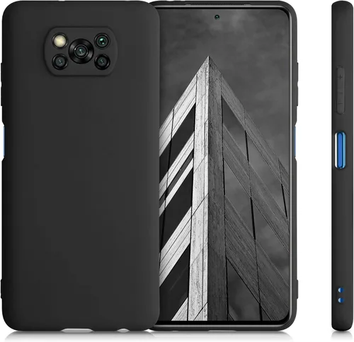 Miniatura 5 de kwmobile Funda compatible con Xiaomi Poco X3 NFC/Poco X3 Pro - Funda protectora de silicona TPU suave y delgada - Negro mate