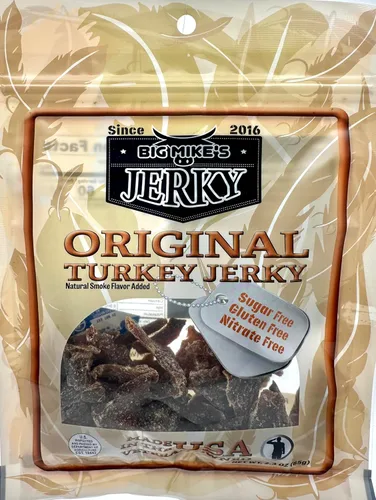 Big Mike's Original Turkey Jerky - Original - Sin azúcar - Sin gluten - Sin nitratos - Todo natural