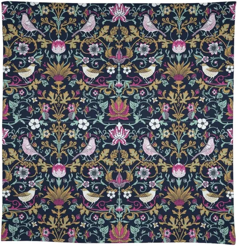 Miniatura 281 de Mantel Floral Retro de Pájaros, Diseño Original Bohemio William Morris Estampado Cubierta de Mesa para Hogar Picnic Fiesta Comedor Cocina William