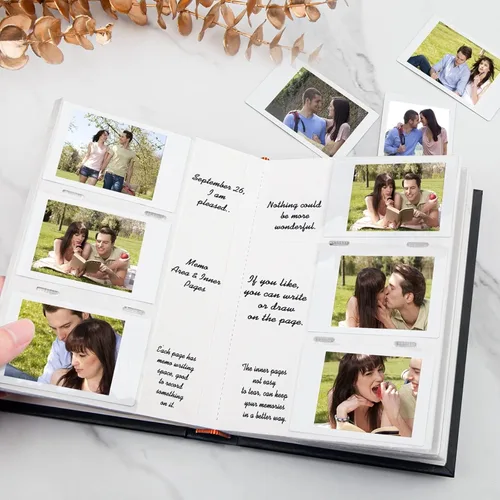 Miniatura 7 de Álbum de fotos para cámara Fujifilm Instax Mini, álbum de fotos para Polaroid, cubierta de cuero, 180 bolsillos 2 x 3 con espacio de escritura