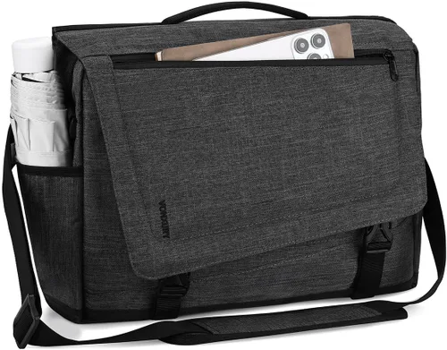 Bolsa de mensajero para hombre, ligera, resistente al agua, 15.6 pulgadas, bolsa para laptop, bolsa de hombro para oficina de negocios Bolsa para