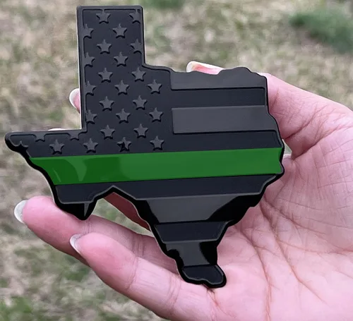 Miniatura 7 de Emblema de metal para guardabarros de automóvil con bandera negra del estado de Texas para automóviles y camiones (3 x 4 pulgadas, negro)