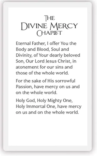 Miniatura 3 de Needzo Jesus I Trust in You Divine Mercy - Cartera laminada de tamaño impreso con chaplet en la parte posterior, tarjeta de oración santa católica