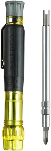 Miniatura 11 de Klein Tools 32613 - Destornillador multibroca, destornillador de bolsillo HVAC de precisión 3 en 1 con puntas Phillips, ranuradas y Schrader