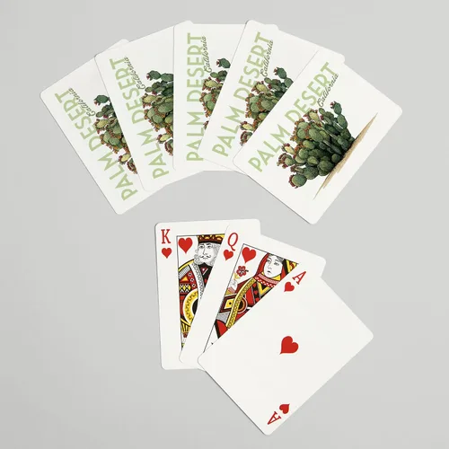 Miniatura 7 de Lantern Press Palm Desert, California, cactus tuna (52 cartas de juego, baraja de cartas de tamaño póquer con comodines)