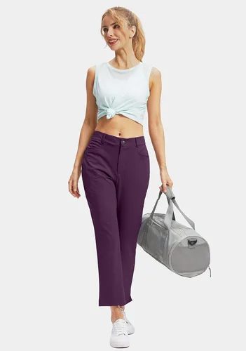 Miniatura 6 de Pantalones de golf para mujer con bolsillos con cremallera, pantalones elásticos 78, pantalones deportivos casuales para el trabajo, pantalones