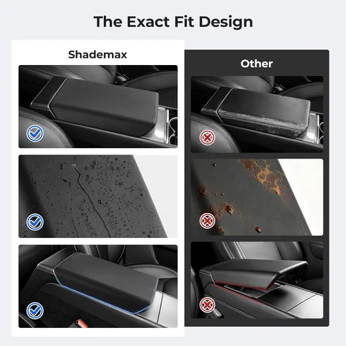 Miniatura 3 de Shademax Center Console Armrest Cover for Tesla Model Y Juniper 2025-2026 / Model 3 Highland 2024-2026 Non-Slip Waterproof Armrest Box Lid Pad