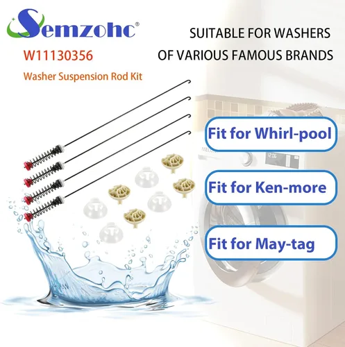 Miniatura 4 de W11130356 Kit de varilla de suspensión de 28.3 pulgadas compatible con lavadora Whirl-pool Ken-more Mag-tag - Reemplaza W10594084 W10735787