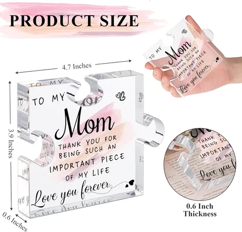 Miniatura 4 de LukieJac Regalos para mamá de hija, hijo - Los mejores regalos de mamá de siempre, regalos únicos de cumpleaños de madre, placa acrílica