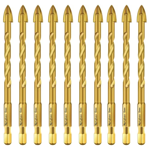 Miniatura 16 de 10 piezas de brocas de mampostería negras de 3 mm, juego de brocas de hormigón de 1/8” para azulejos, ladrillo, plástico y madera, punta de carburo