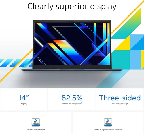 Miniatura 3 de ASUS Vivobook Laptop de 14 Pulgadas FHD para Uso Diario CPU Intel de 6 Núcleos de 13ª Generación 12 GB RAM, SSD de 512 GB Azul Tranquilo