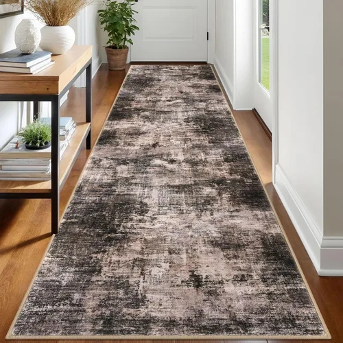 Miniatura 155 de IOHOUZE Alfombra pequeña abstracta de 2 x 3 pies, alfombra de entrada lavable para entrada interior, alfombras con respaldo de goma, alfombra gris