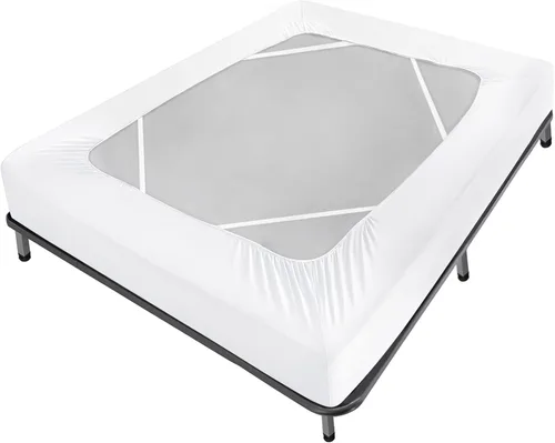 Miniatura 9 de Funda de somier tamaño Twin, falda de cama que envuelve 4 lados del colchón, elástica y ajuste ceñido, ultra suave, sin arrugas, reemplaza las Negro