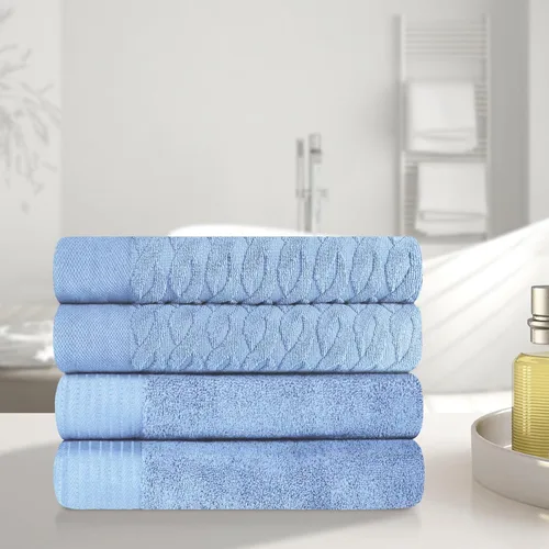 Miniatura 66 de Superior Juego de 6 toallas de 100% algodón egipcio de 500 GSM, 6 piezas, 2 caras, 2 manos, 2 toallas, ideal para baño, cocina o playa, de secado