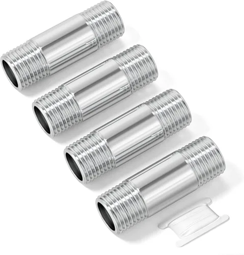 Miniatura 37 de TAISHER 2 accesorios de tubería de acero inoxidable, 1/2 "NPT x 1/2" NPT macho roscado, tubo fundido de pezón de 6 pulgadas de longitud