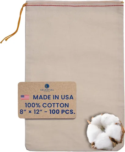 Miniatura 15 de Celestial Gifts Bolsas de muselina con cordón, 100 piezas, 6 x 8 pulgadas, bolsas grandes con cordón a granel – para zapatos, piezas, regalos