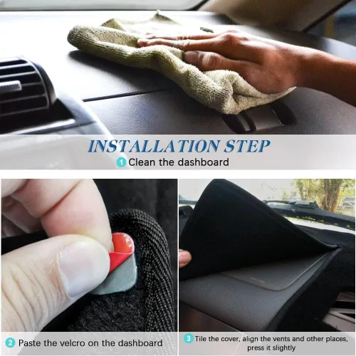 Miniatura 5 de Alfombra de Coche para Tablero Compatible con Toyota Camry 2007 2008 2009 2010 2011 (Negro)