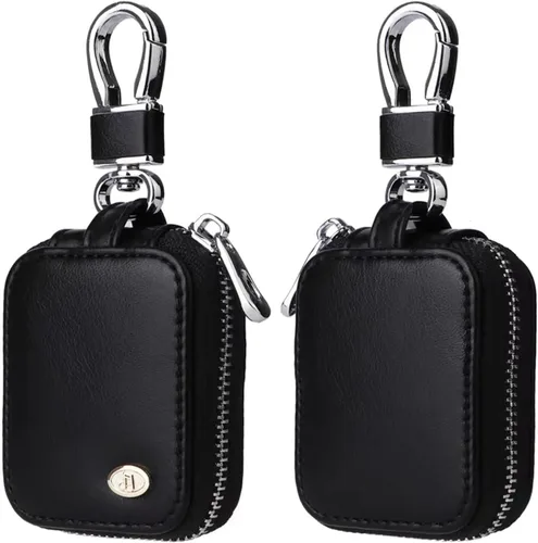 Funda portátil de piel sintética para auriculares compatible con Airpods 4 con llavero de bolsillo de malla, bolsa de almacenamiento de auriculares