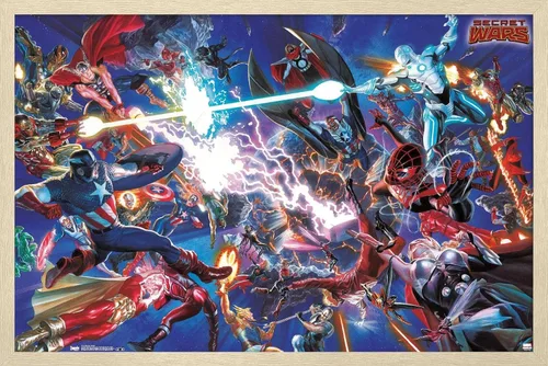 Miniatura 7 de Trends International Marvel Comics Secrets Wars - Póster de pared de batalla de 14.725 x 22.375 pulgadas, versión enmarcada de madera de granero