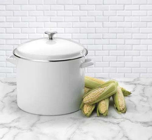 Miniatura 3 de Cuisinart Olla esmaltada con tapa, 16 cuartos de galón, color blanco