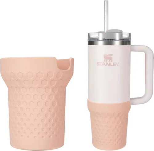 Thxbag Bota de silicona para taza Stanley Cup 30oz / 20oz, funda de protección en color rosa compatible con Stanley H2.0 y Stanley Adventure Cuarzo
