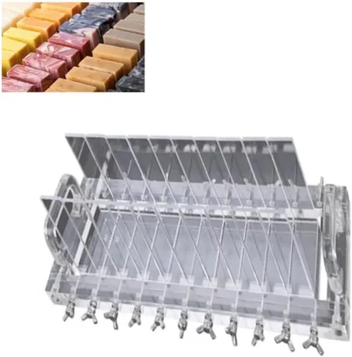 Cortador de jabón acrílico hecho a mano de 11.8 x 3.9 in, cortadores de jabón transparentes para hacer jabón con 1.2 in de ancho de jabón, cortador